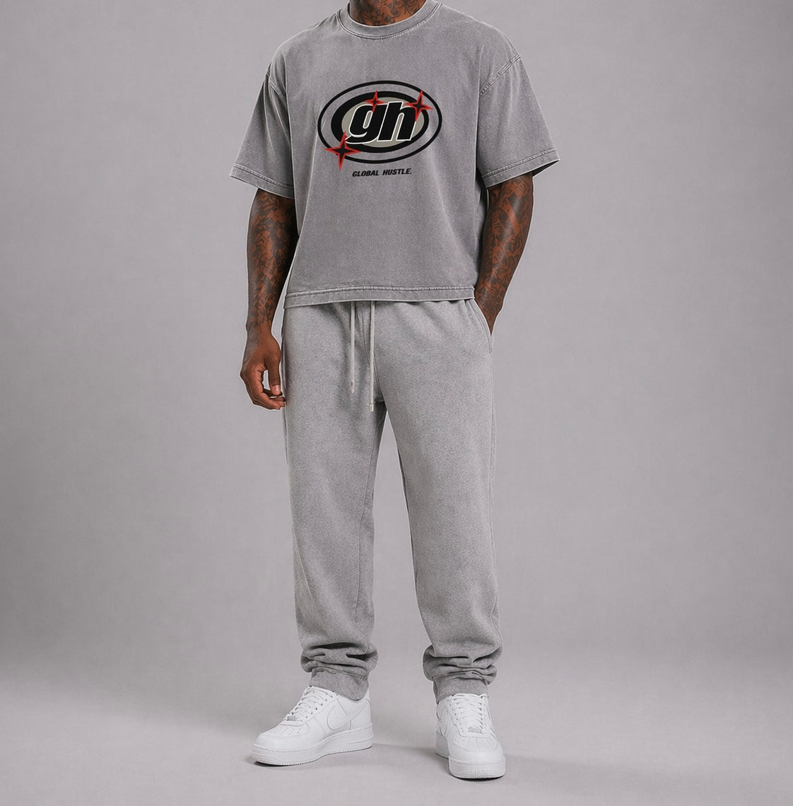 Mens Cropped Global Hustle Tee